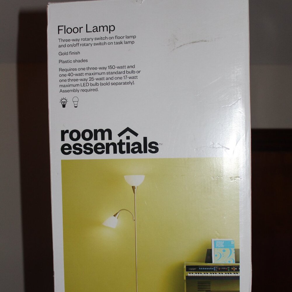 Room Essentials Torchiere Floor Lamp Light Lamp Flexible Gooseneck - NEW Target
